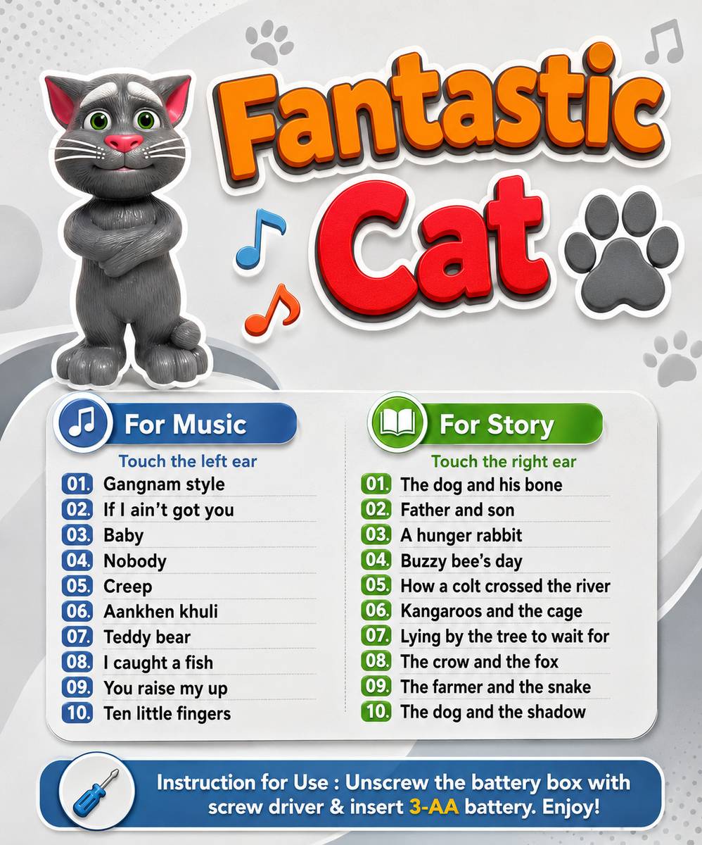 0002 TALKING TOM CAT RECORDING STORY MUSIC TOUCH SENSITIVE TOY — photo 4