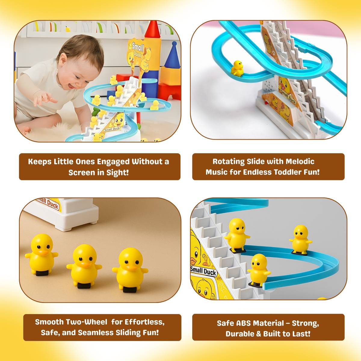 Small Duck Climbing Toy for Kids | Automatic Duck Staircase Slide Track — photo 2