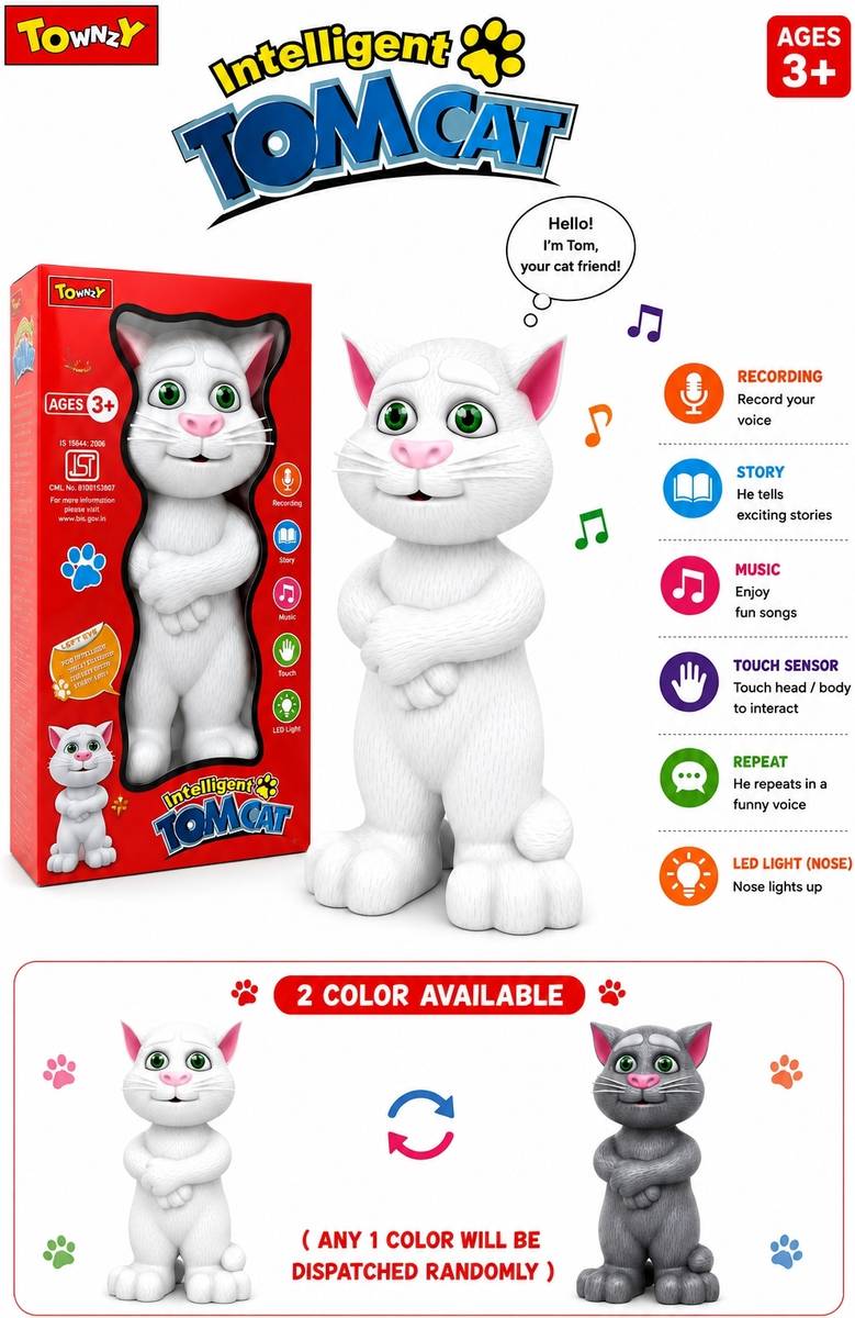 VVShopper Intelligent TOMCAT Interactive Talking Cat Voice Repeat Musical Toy for Kids