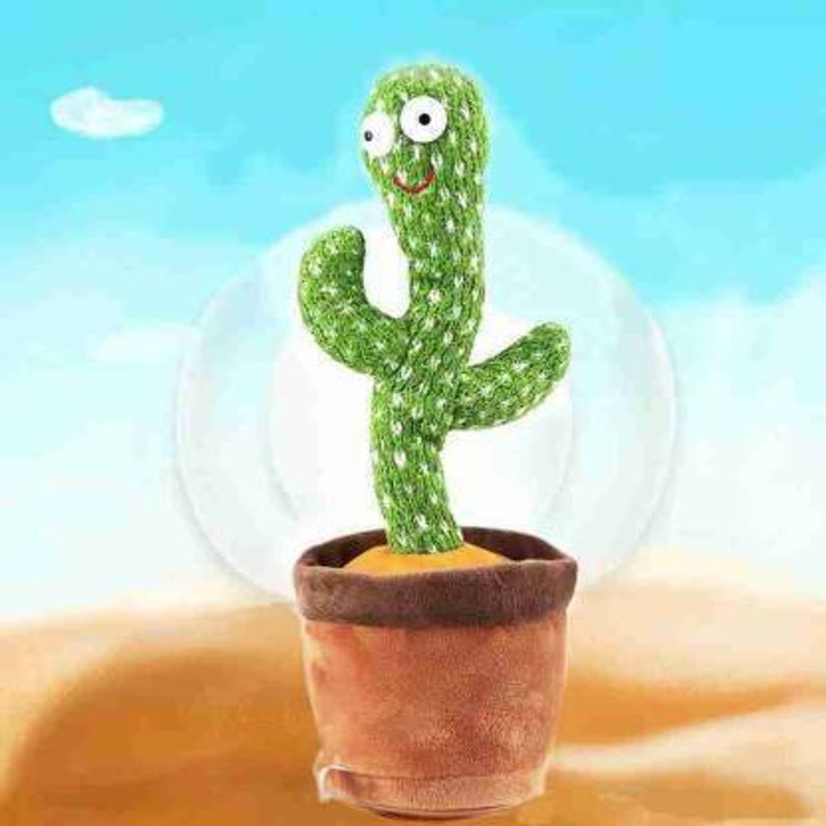 Dancing Cactus with Lights Up Talking Singing Toy Decoration Rechargeable Dancing Cactus Plush Toys Same Talking Tom Toy Funny Early Interesting Childhood Education Toys for Kids (Green) pack of 1