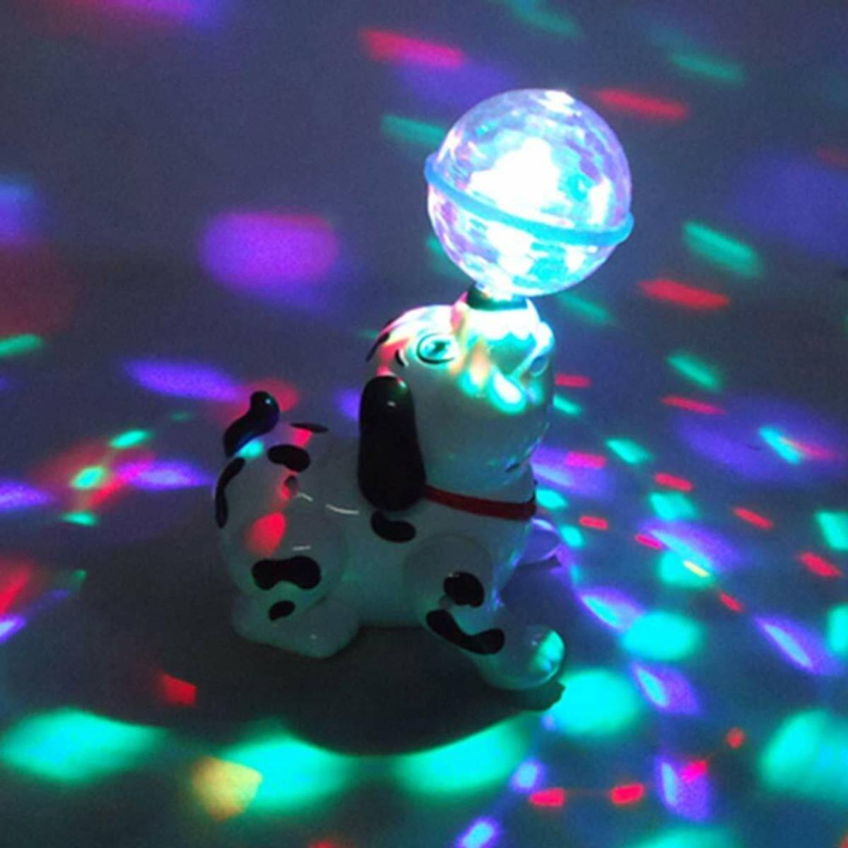 Jugnu Dancing 360 degree Rotating Dog Toy with Music, Sound, 3D LED Light for Baby Children Kids (Black & white) — photo 3