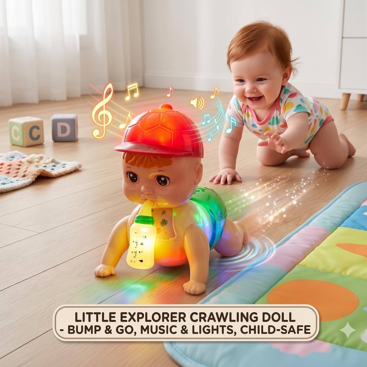 Toys Adventure Musical Baby Crawling Toy with 3D Lights & Music Toys for Kids