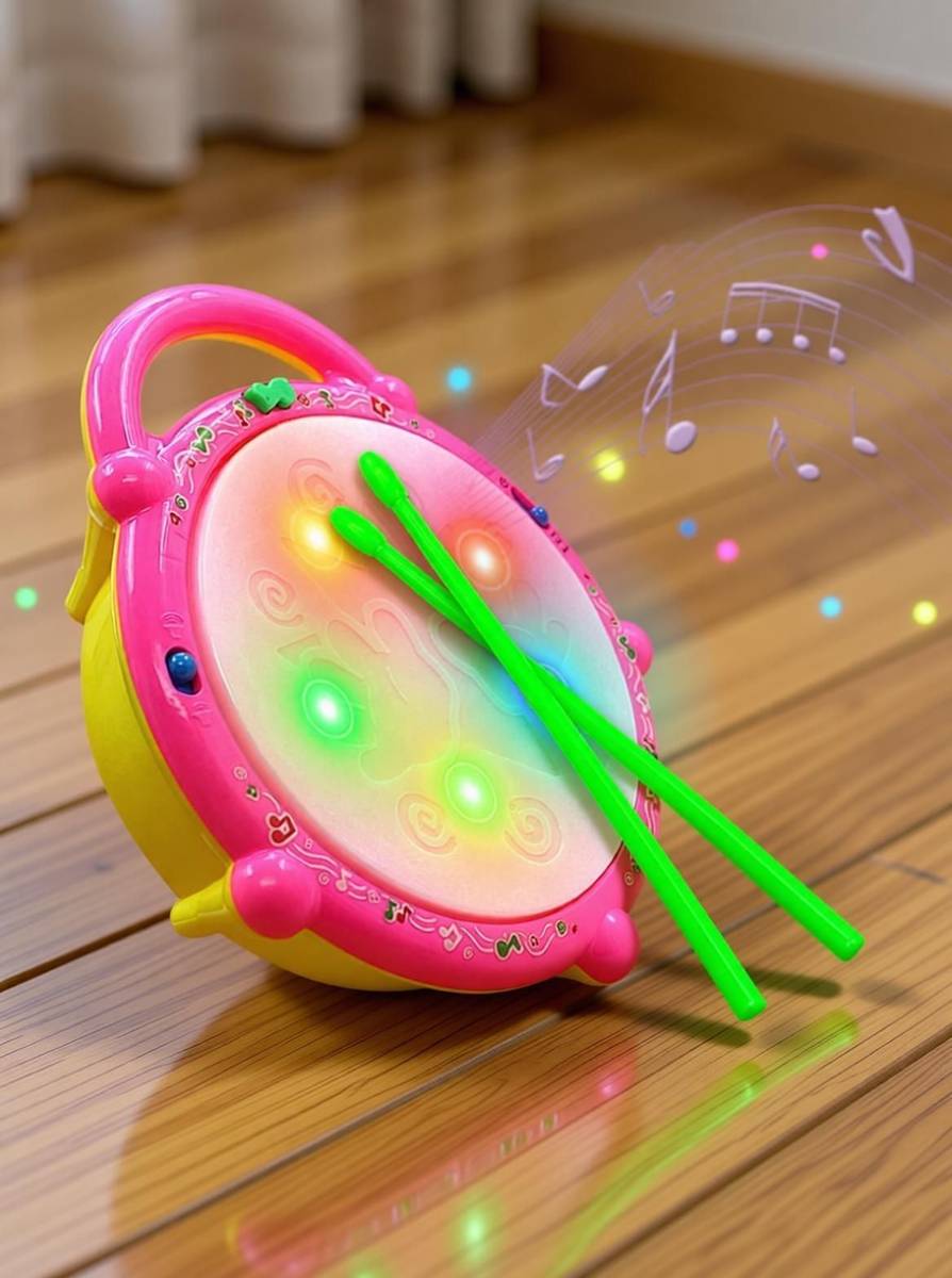 GoodsNet Flash Drum Toy with 5 Visual 3D Lights, Music, 3 Game Modes for Kids — photo 3