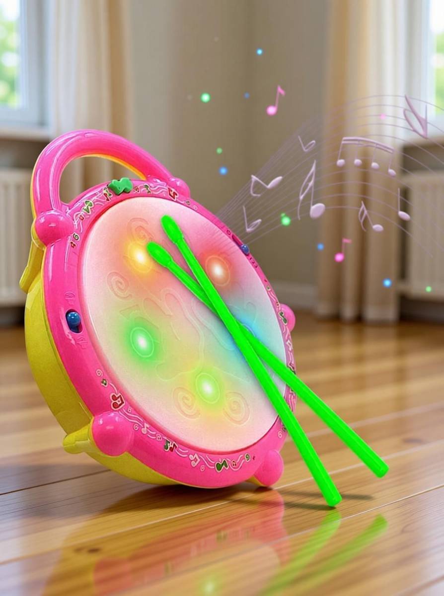GoodsNet Flash Drum Toy with 5 Visual 3D Lights, Music, 3 Game Modes for Kids — photo 2