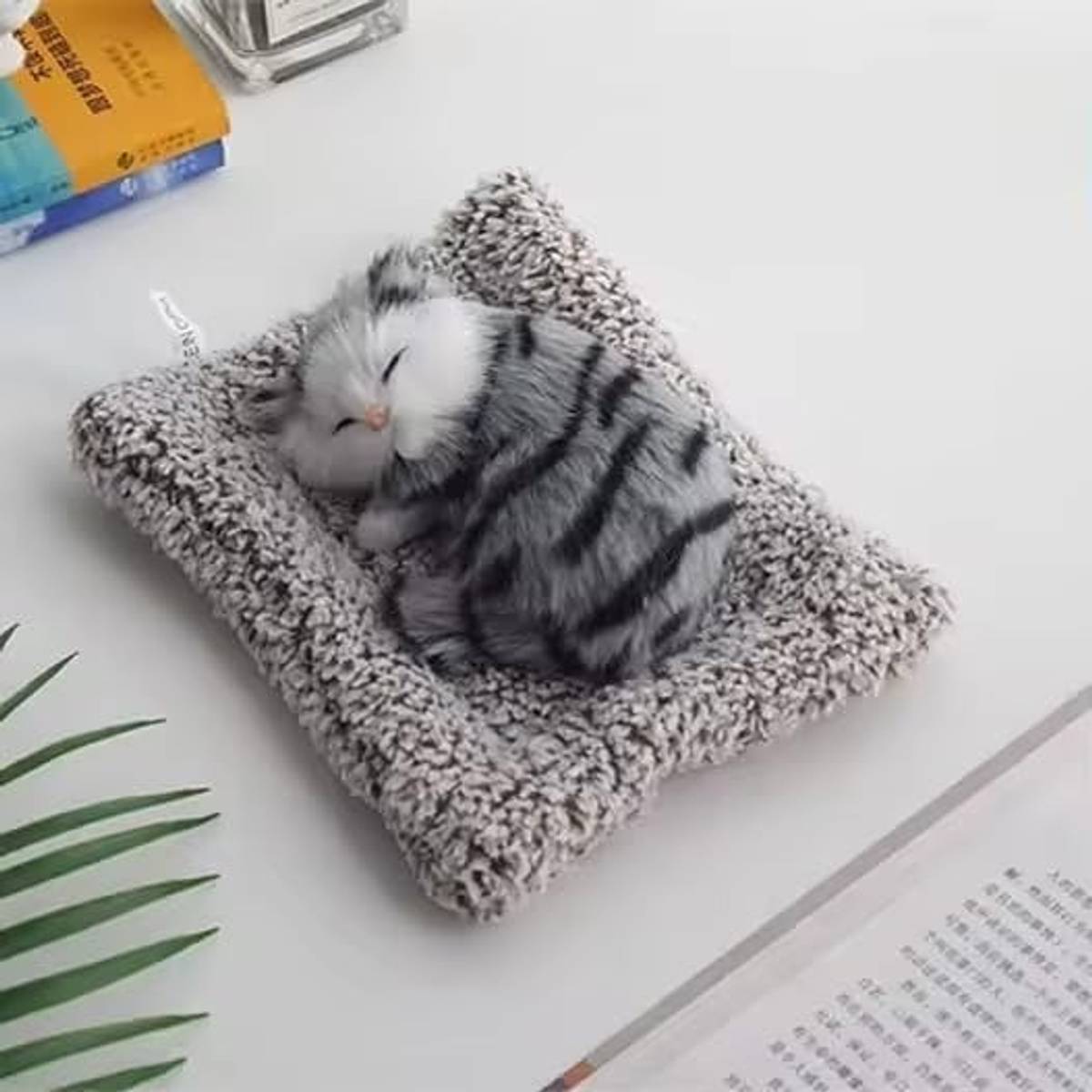 Swastik Sleeping Cat Plush Toy with Press Simulation Sound, Sleeping Cat Soft Toys — photo 3