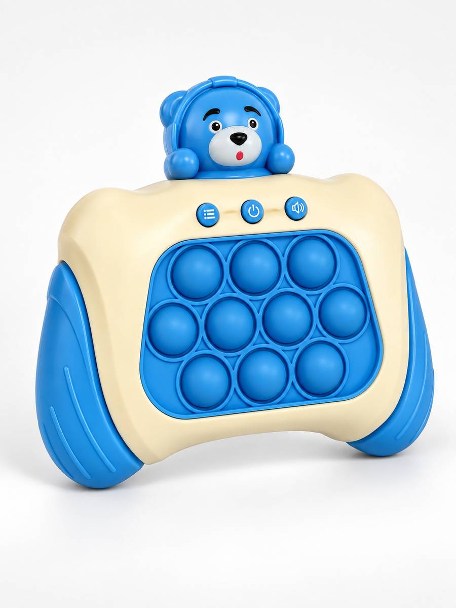 Fast Push Pop It Bear Electronic Game Blue Light Sound 4 Modes Kids Toy Age 3+ Y