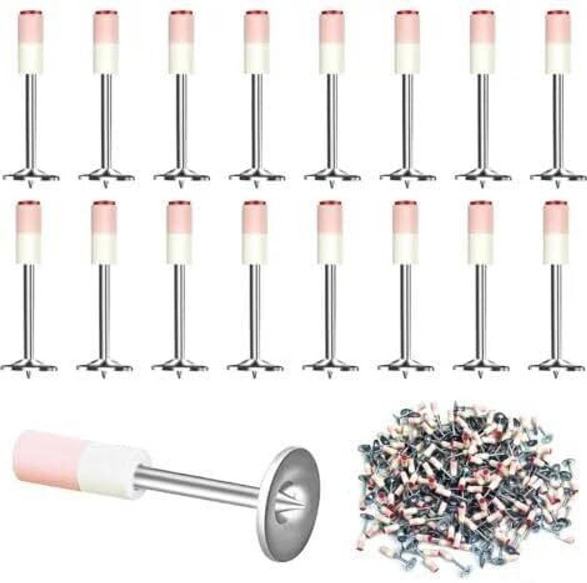 JiyanEcommerce Manual Nail Gun – Wall Fixing 7.3mm Cordless Nailer Round Head Steel Nails 7.3mm 200PCS Cordless  Nailer — photo 2