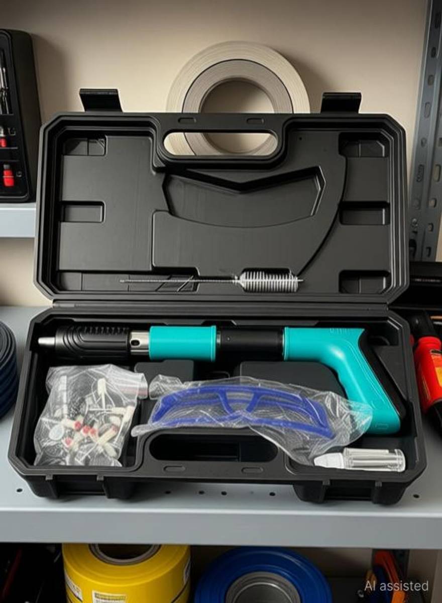 AQUABUCKET Steel Nail Gun Tool With Full Kit And 50 Nail Set Nail Wall Fixing Tool Nail Gun Concrete Nail Gun With 50 Nail Cordless  Nailer — photo 2