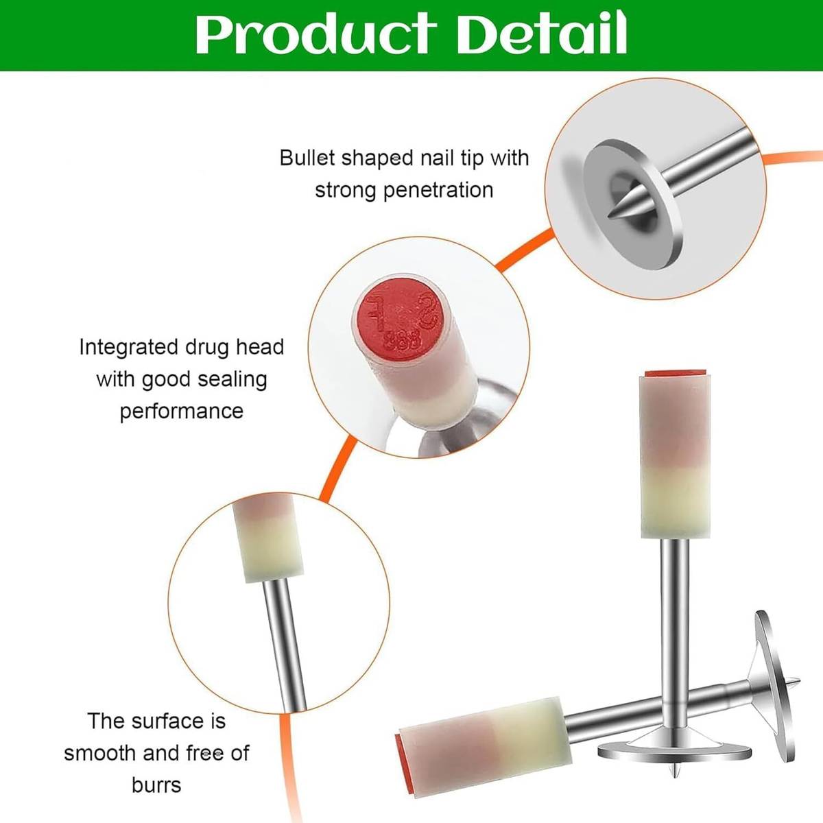 JiyanEcommerce Manual Nail Gun – Wall Fixing 7.3mm Cordless Nailer Round Head Steel Nails 7.3mm 200PCS Cordless  Nailer — photo 5