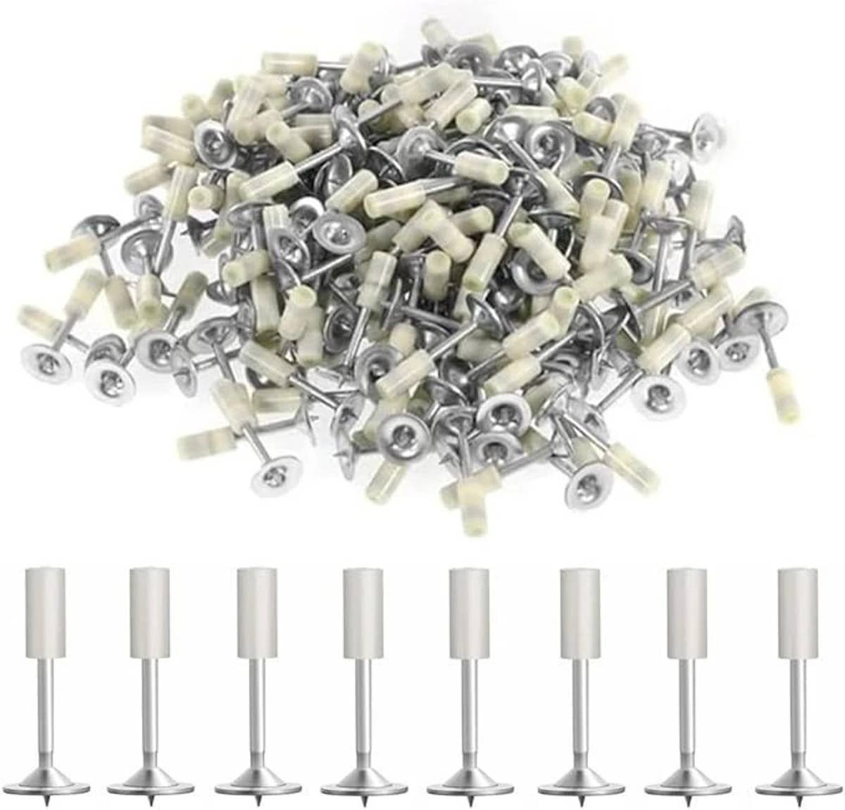 Buzzomart 7.3mm Nail Gun Manual Steel Nails, Round Nails 100 Pcs Rivet for Nail Gun , Nails for Concrete Nail Gun, Nails Wall Fastening Tool Rivet Cordless, Pneumatic Nailer