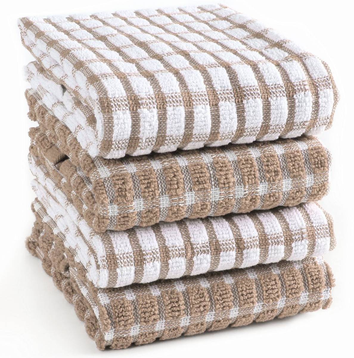 TexStyle Assorted Terry Kitchen Towels 350 GSM Dish, 40x60 cm Hand Towel Beige, White Cloth Napkins