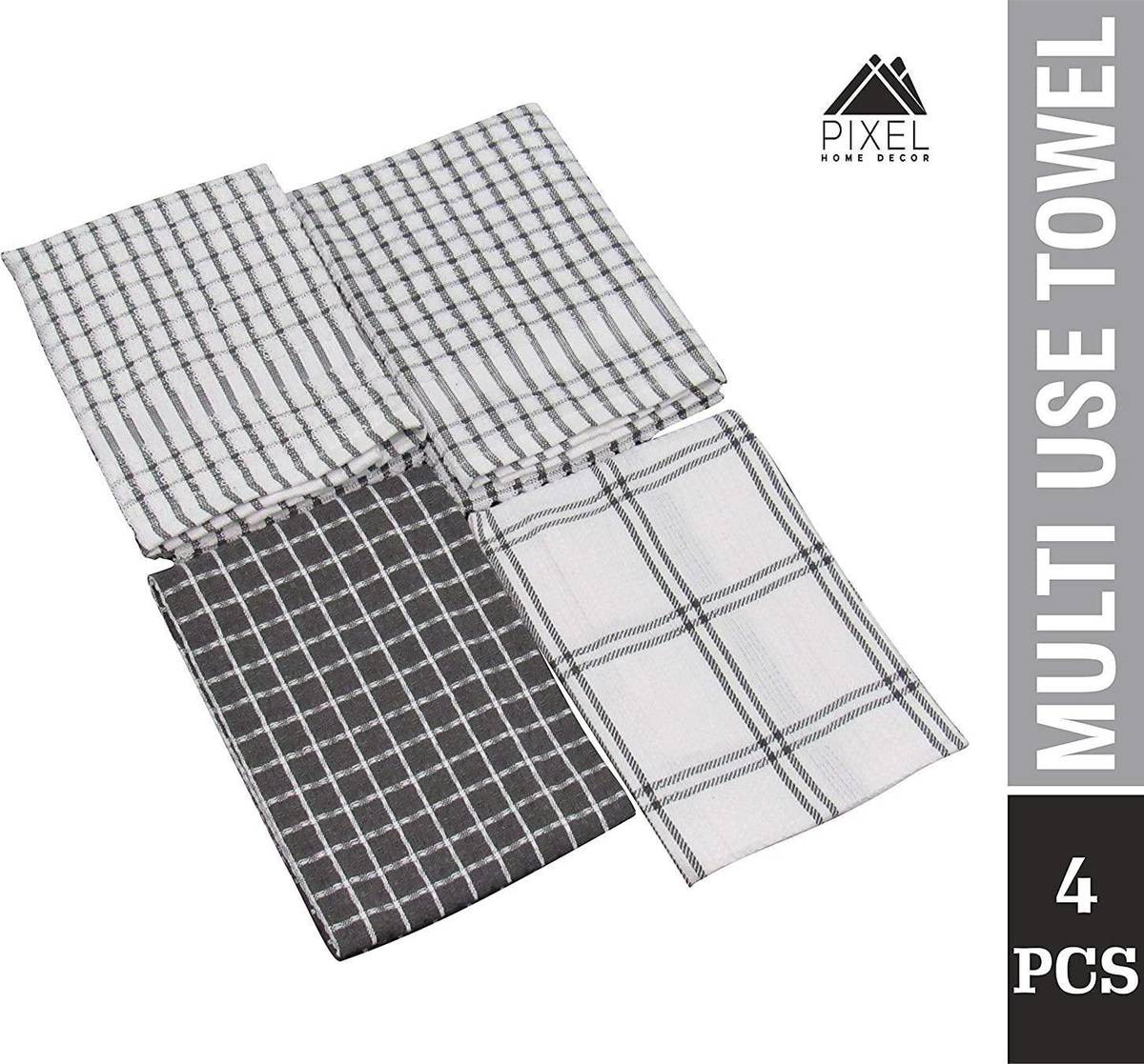 Cotton Kitchen Cleaning Towel (Set of 4 Pcs, Grey) Grey Cloth Napkins — photo 4