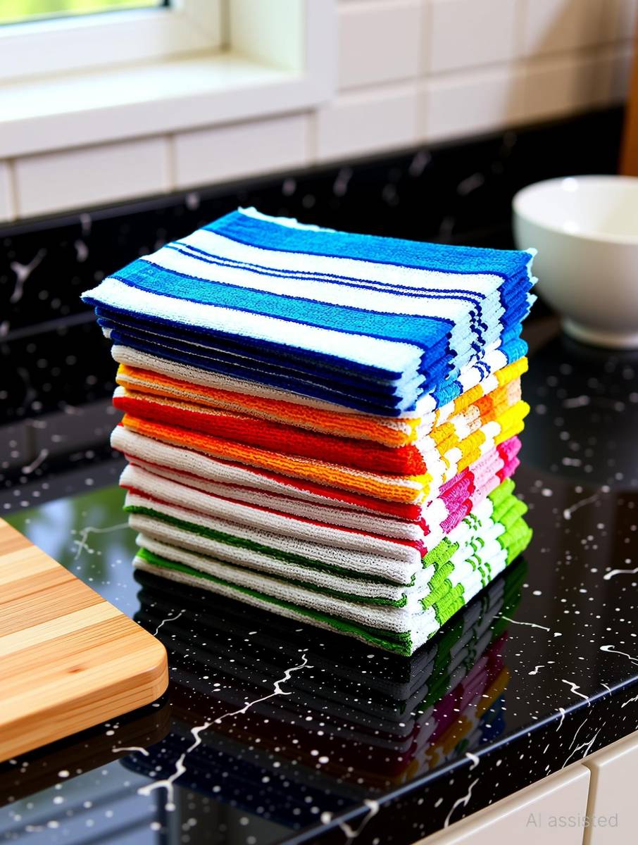 Ayus Cotton Kitchen Towel | Fridge Table Kitchen Platform Cleaning Towel Set of 10 Multicolor Cloth Napkins — photo 2