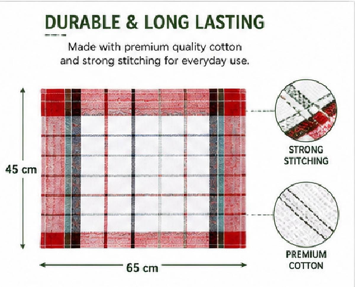 Cotton Kitchen Towels Multicolor Checkered Dish Towels Multicolor Cloth Napkins — photo 3