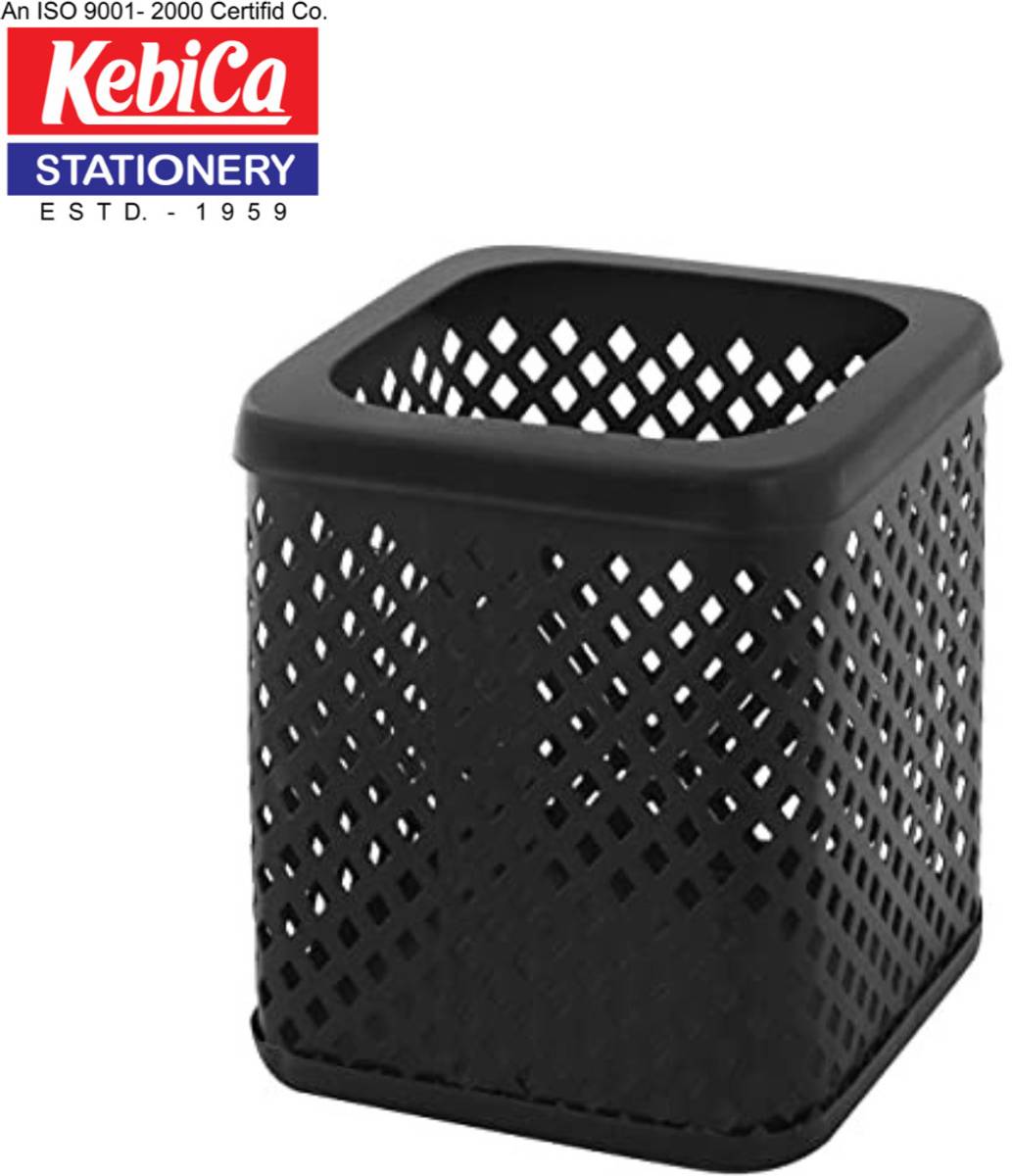 Kebica 1 Compartments metal pen stand (Black) Office Set