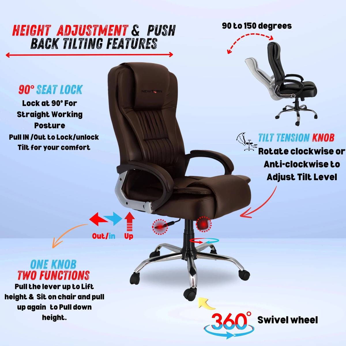 premium leatherette Boss revolving office Leatherette Office Executive Chair — photo 3
