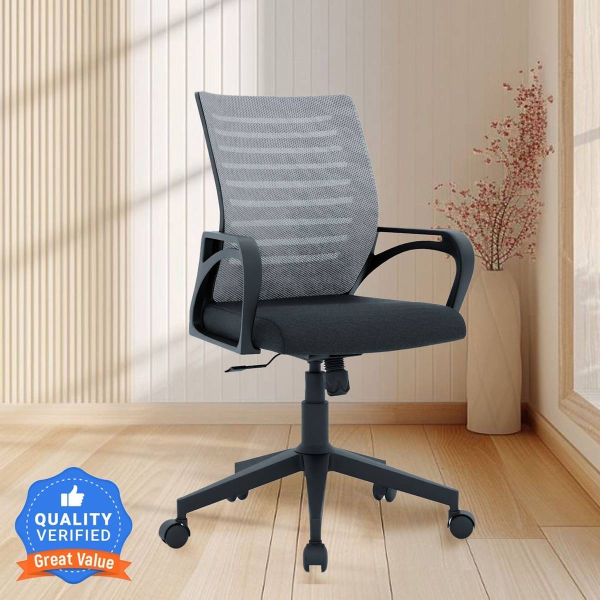 Oaker Ergonomic Chair with 3 Years Warranty, Home Desk Office Chair Fabric Office Arm Chair