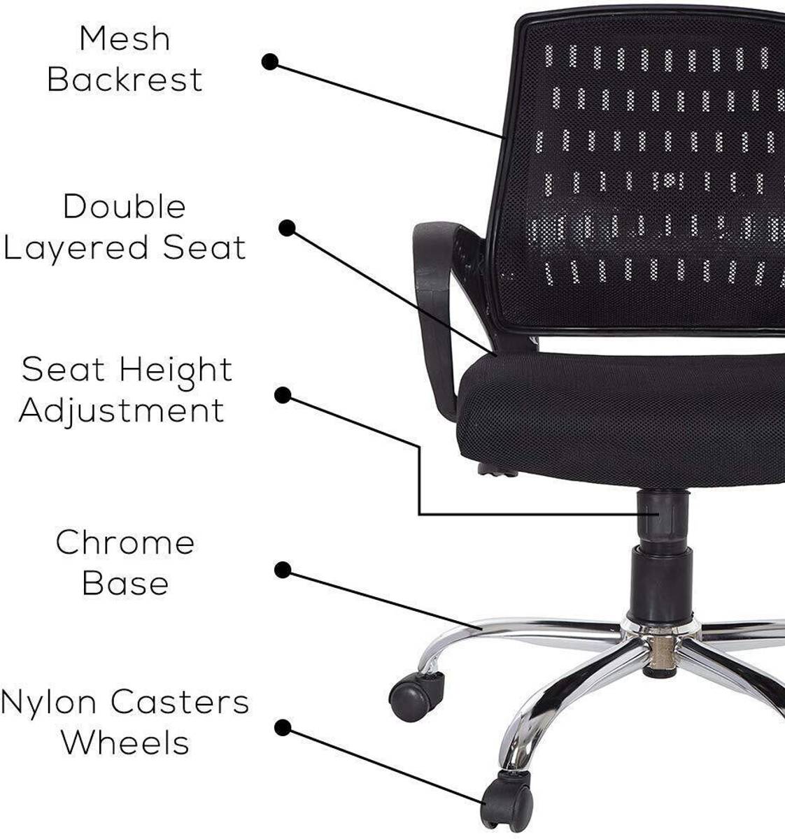 KRISHTHA Mesh Mid-Back Century Drafting Staff, Workstation, Desk Chair Mesh Office Adjustable Arm Chair — photo 3