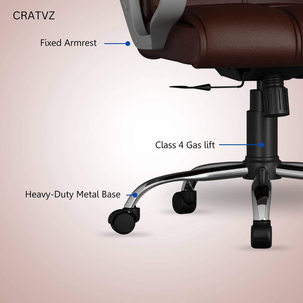 Sturdy Ergonomic Chair with 3 Years Warranty, Home Desk Office Chair Leatherette Study Arm Chair — photo 5