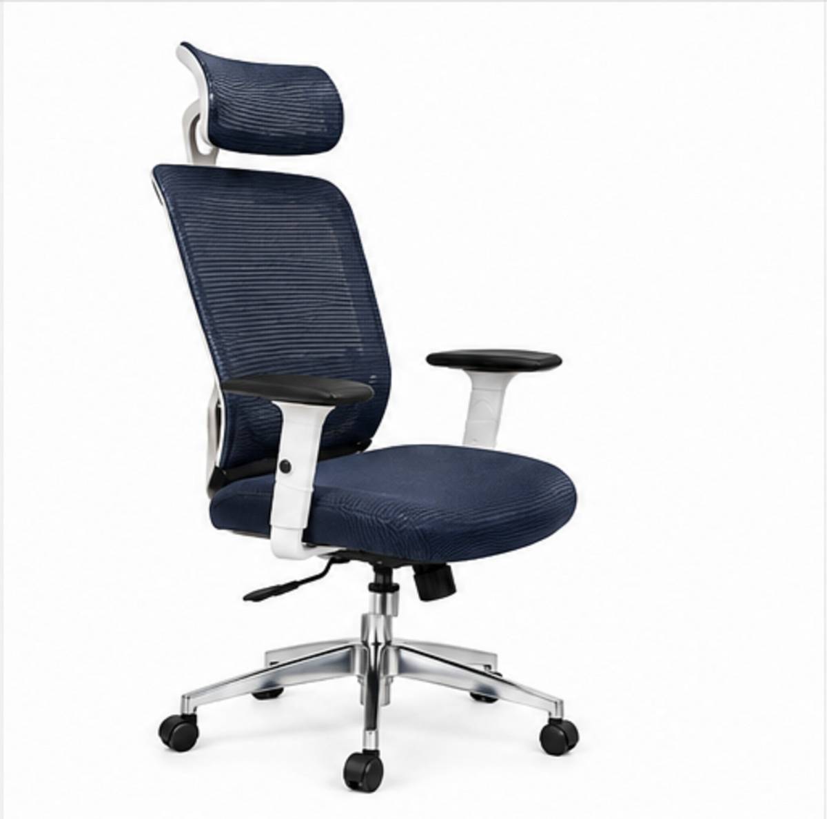 Home & Office Mesh Chair with Fixed Handles - Comfortable Desk Chair Full-Grain Leather Office Adjustable Arm Chair
