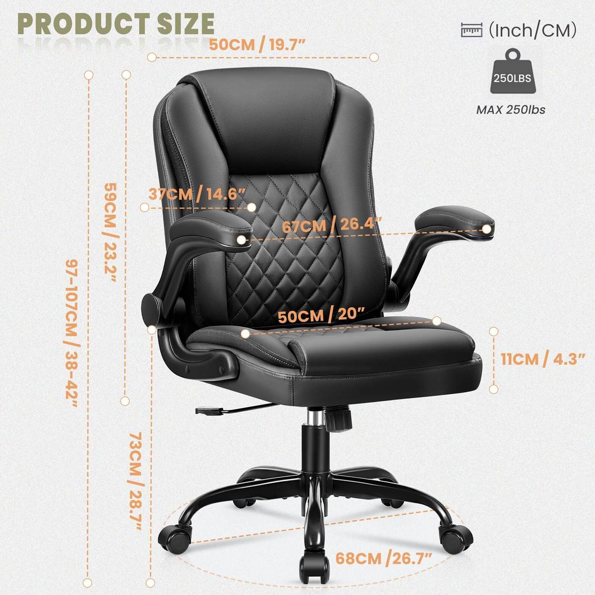 PU Leatherette Executive Desk Chair Swivel 1 Year Warranty Leatherette Office Conference Chair — photo 5