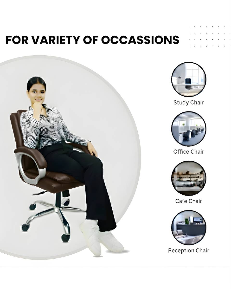 RW REST WELL Star Executive Revolving Office Chair|Computer Desk Chair with Cushioned Seat| Leatherette Office Executive Chair — photo 5