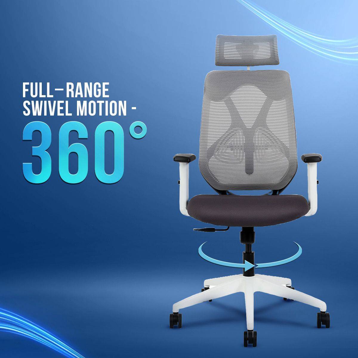 IAFA Ergolux High Back Ergonomic Office Chair With Nylon Base Mesh Office Adjustable Arm Chair — photo 4