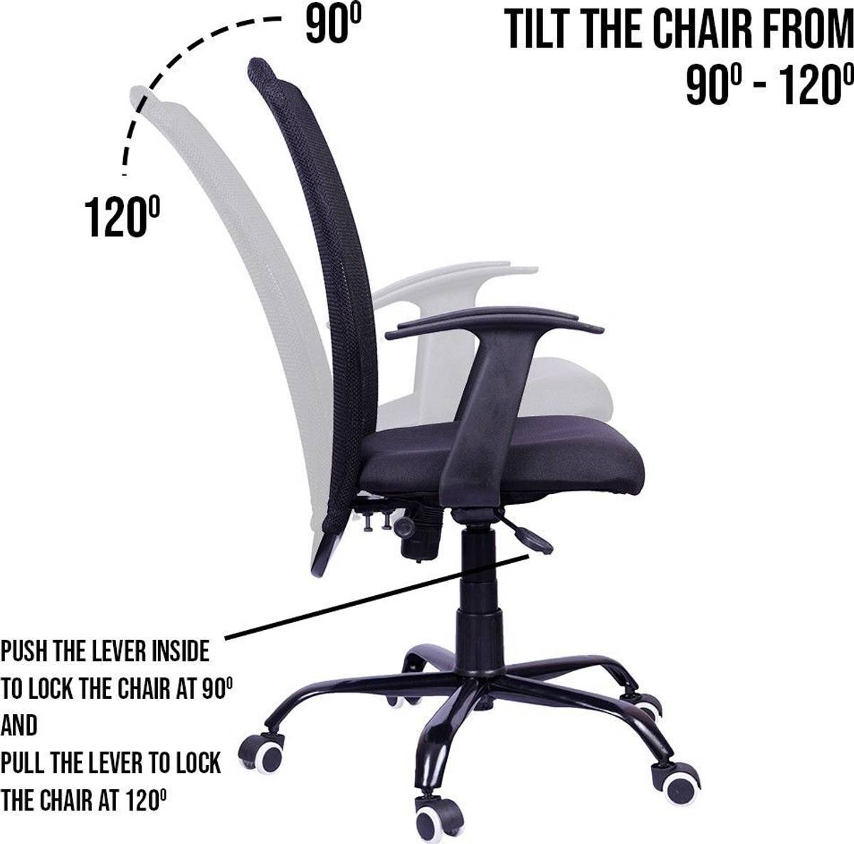 Florence Metal Base Mid Back Revolving Office Mesh Office Executive Chair — photo 4