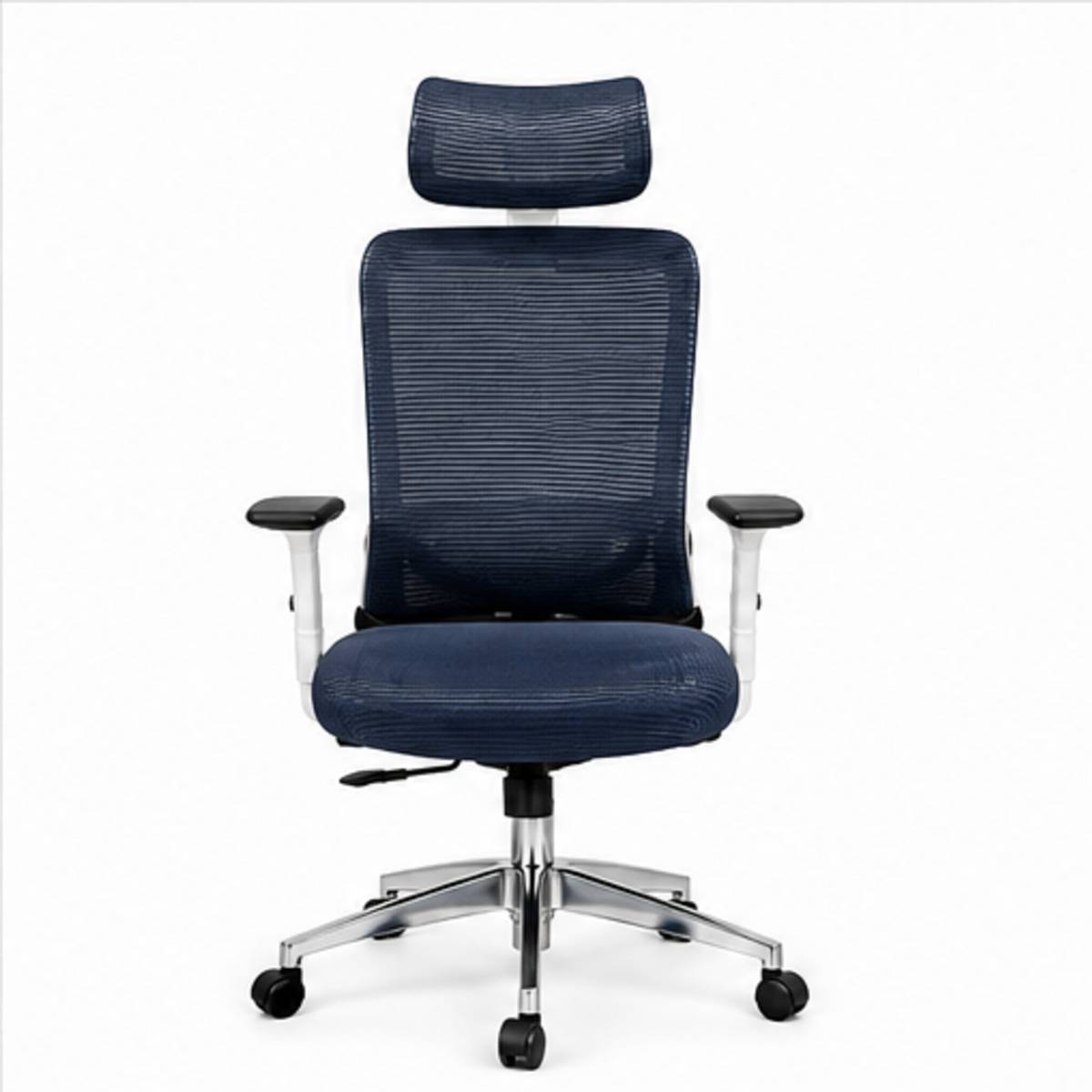 Home & Office Mesh Chair with Fixed Handles - Comfortable Desk Chair Full-Grain Leather Office Adjustable Arm Chair — photo 2