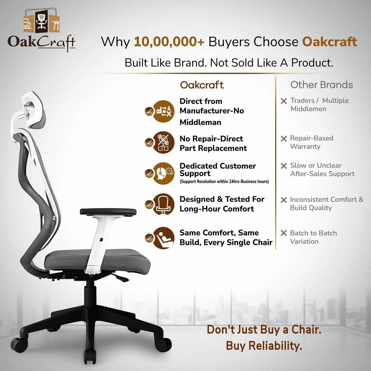 Hurricane Ergonomic High Back Chair with Synchro Tilt for Office & Home Use Mesh Office Adjustable Arm Chair — photo 3