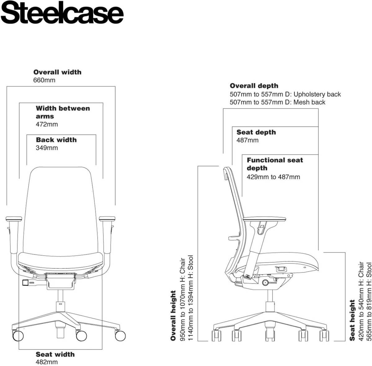Steelcase PERSONALITY PLUS Polyester Office Arm Chair — photo 3