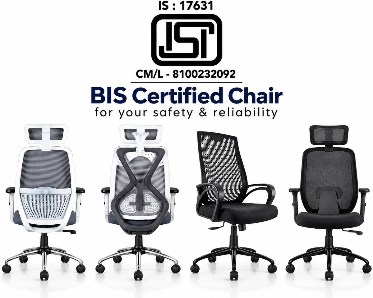Airsense BIS Certified Mid Back Office Chair for Work from Home/Study, Tilt Lock Mesh Office Executive Chair — photo 2