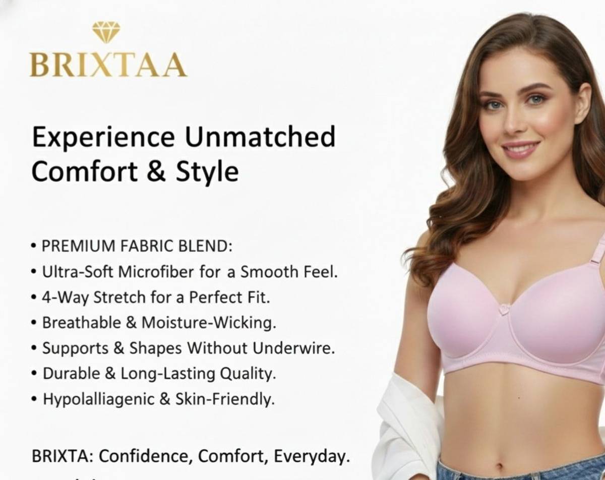 BRIXTAA Women's Non-Padded Sports Bra - Seamed Wire-Free Workout Bra Women Sports Non Padded Bra — photo 5