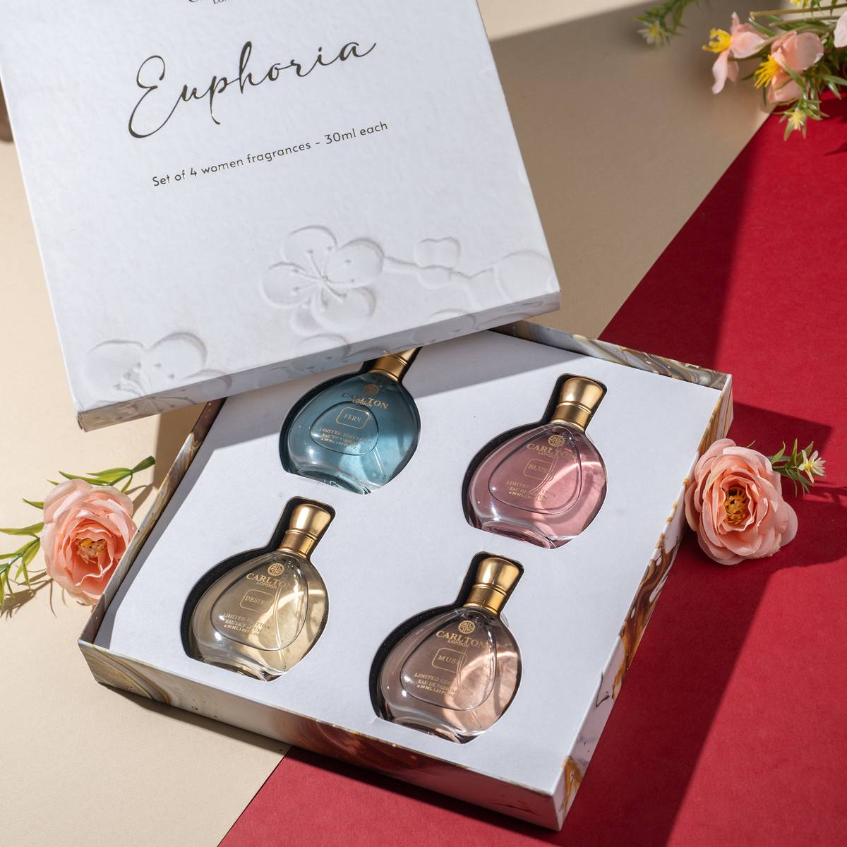 CARLTON LONDON Euphoria Women Perfume Gift Set of 4-30 ml each |120 ml Gift Pack Eau de Parfum - 120 ml