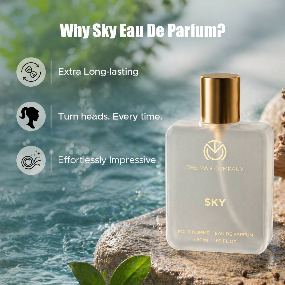 THE MAN COMPANY Sky | Long Lasting Perfume for men Eau de Parfum  -  50 ml — photo 3