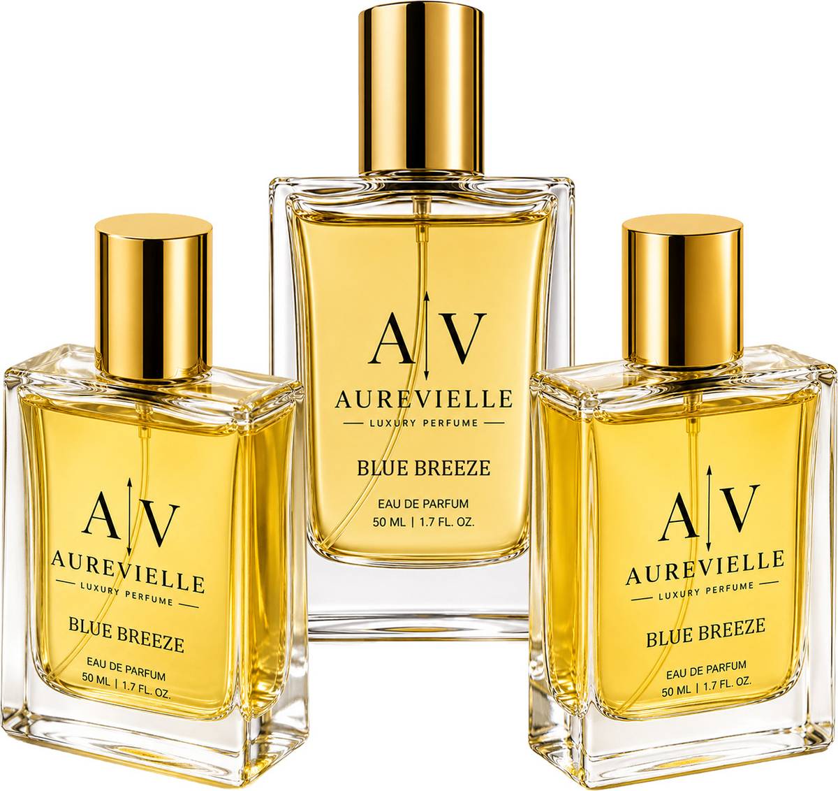 AUREVIELLE EDP Perfume-Blue Breeze-Clean Violet Musk, For Woman, Long Lasting Scent,50 ml*3 Eau de Parfum - 150 ml