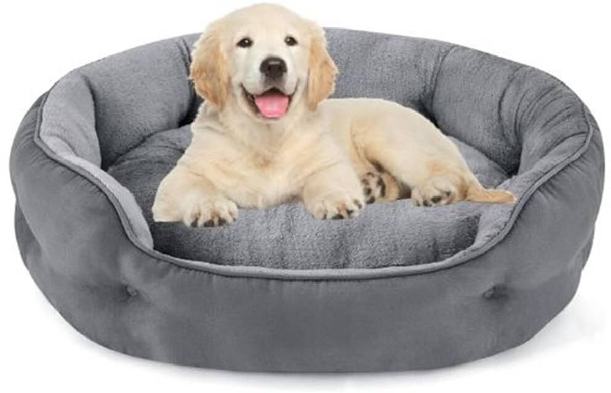 petlux Dog & Cat Washable Beds for Indoor Pets & Puppy, Round Dog Bed Sofa for Dogs. S Pet Bed