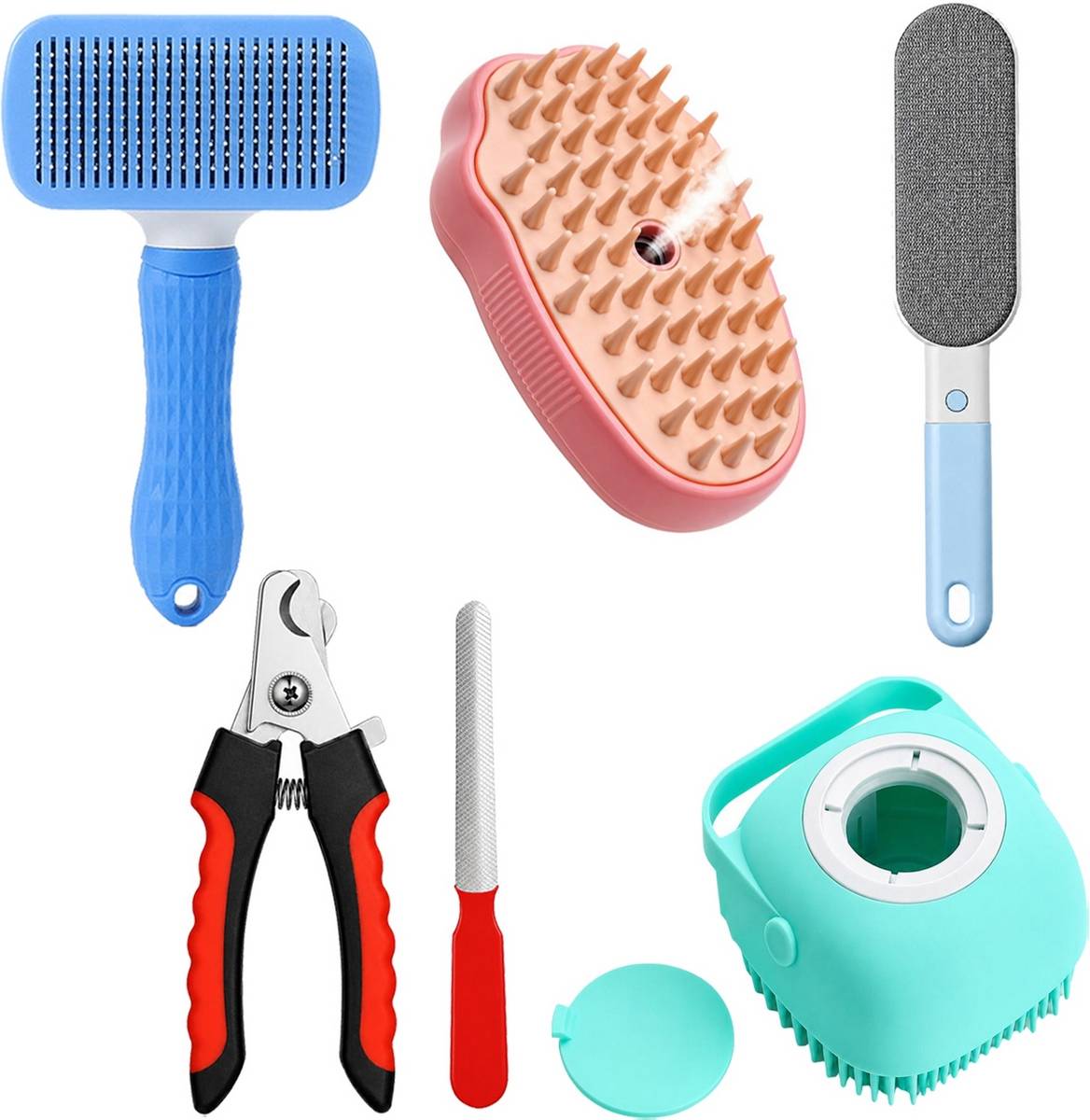 ORIDOR Pet Grooming Accessories Kit with Brush Clipper File and Hair Remover Pet Spa Kit