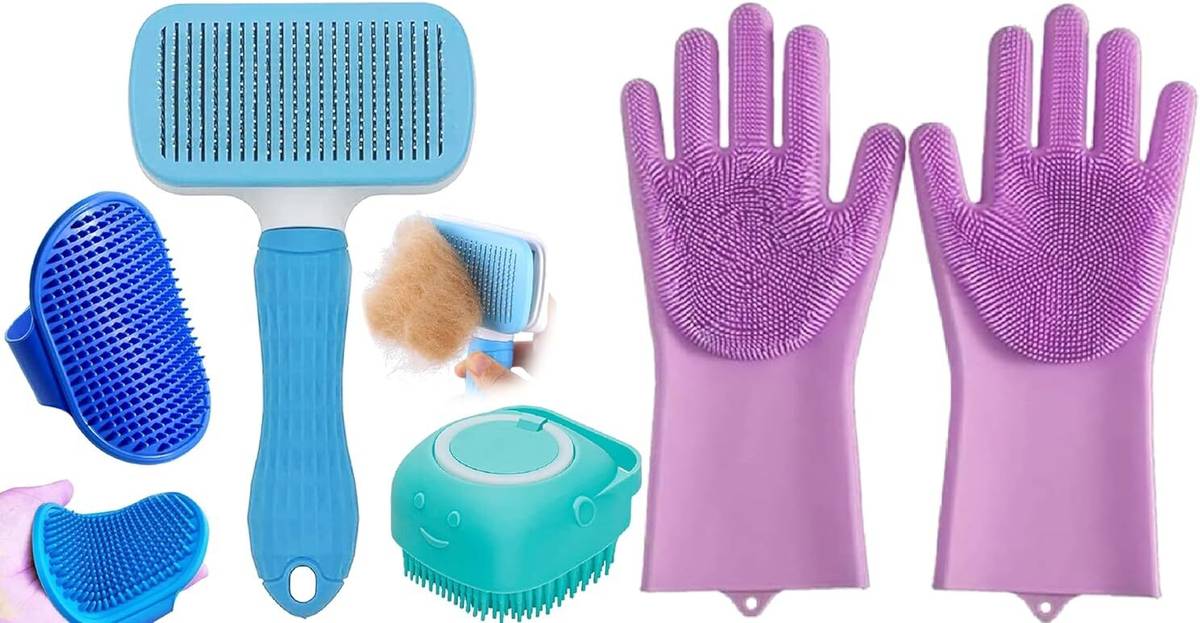 kivoEnterprise Kivo 4-in-1 Pet Grooming Kit Basic Comb for Cat, Dog & Cat, Dog