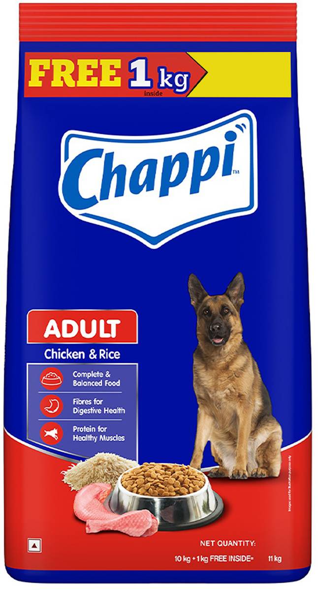 Chappi Complete and Balanced Chicken, Rice 11 kg Dry Adult Dog Food