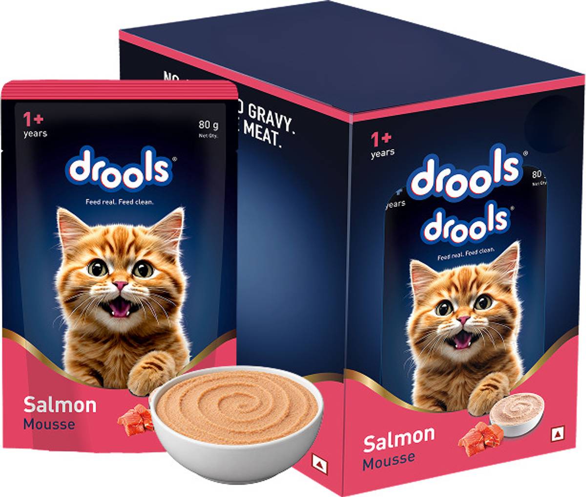 Drools Mousse For Adult Cats Salmon 0.4 kg (5x0.08 kg) Wet Adult Cat Food