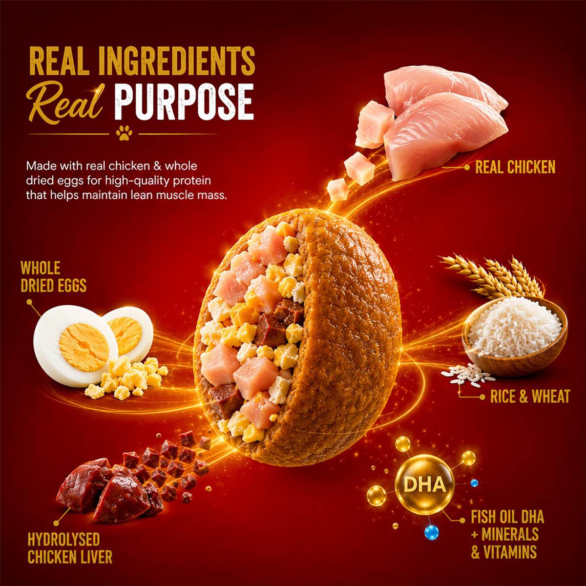 Drools Adult Nutrition Chicken and Egg Egg 1.2 kg Dry Adult Dog Food — photo 3