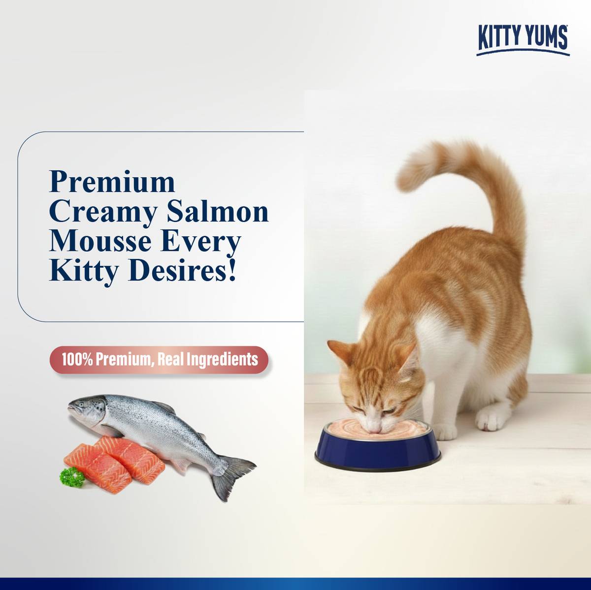 Kitty Yums Mousse For Adult Cats Salmon 0.4 kg (5x0.08 kg) Wet Adult Cat Food — photo 3