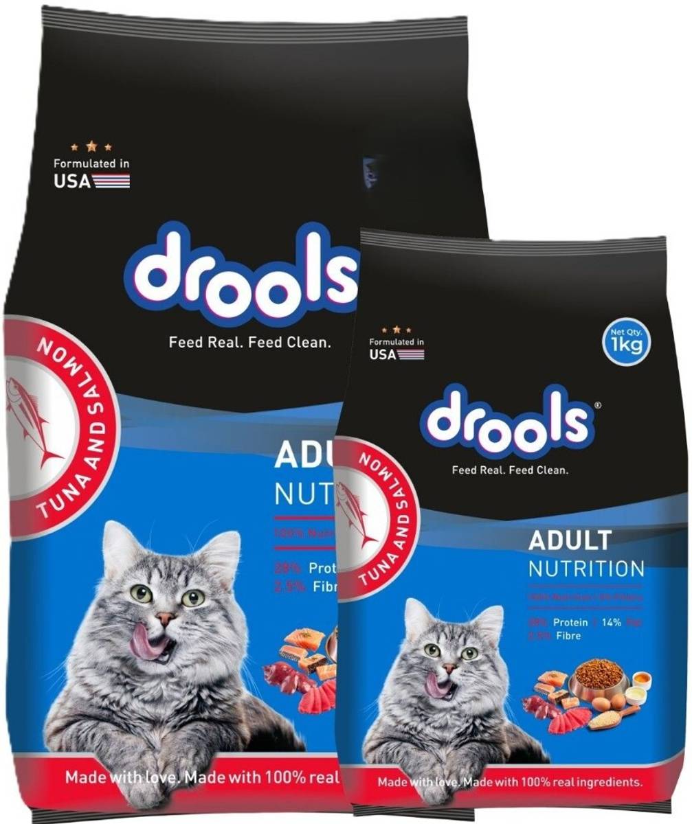 Drools (2.8kg+1kg) Tuna Salmon 3.8 kg (2x1.9 kg) Dry Adult Cat Food