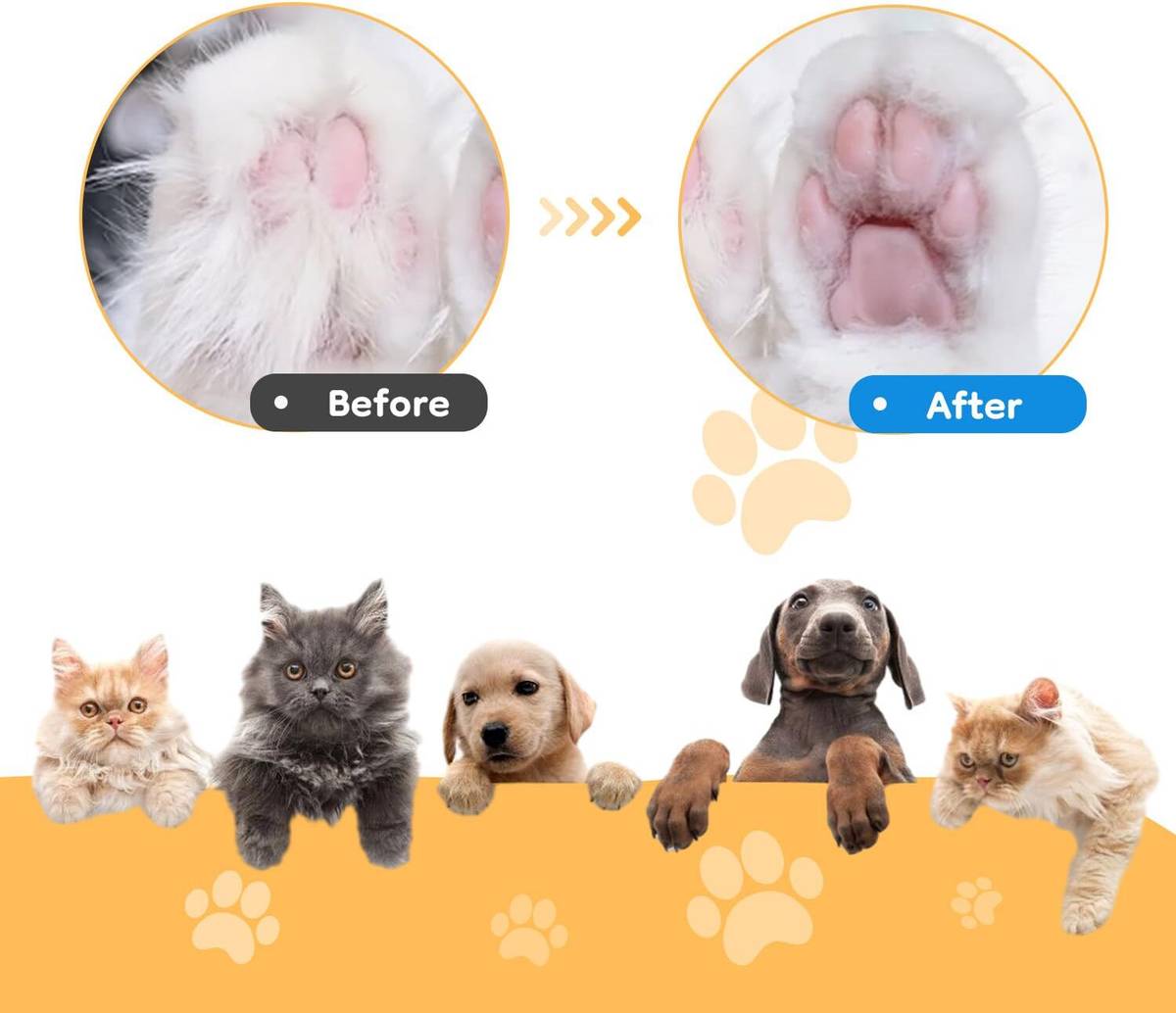 CRAZYABBS Pet Paw Trimmer Dog Clipper USB Rechargeable Low Noise Cat Dog Hair Grooming Kit White Pet Hair Trimmer — photo 3