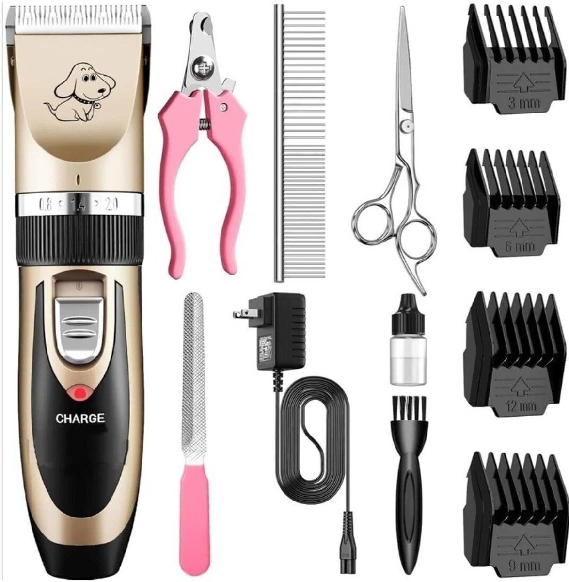 zetazio pet hair trimmer dogs & cats grooming machine, clippers silver, Gold, Black