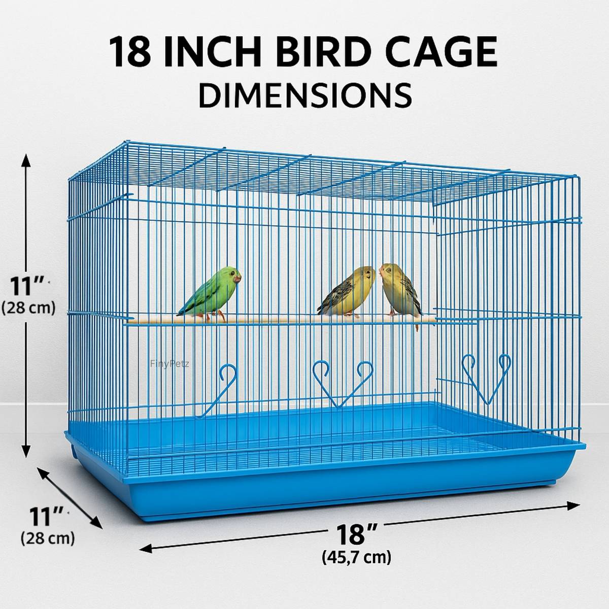 FinyPetz 18" Blue Bird Cage 1.5 Ft for Budgie Lovebird Parrot Bird Cage — photo 3