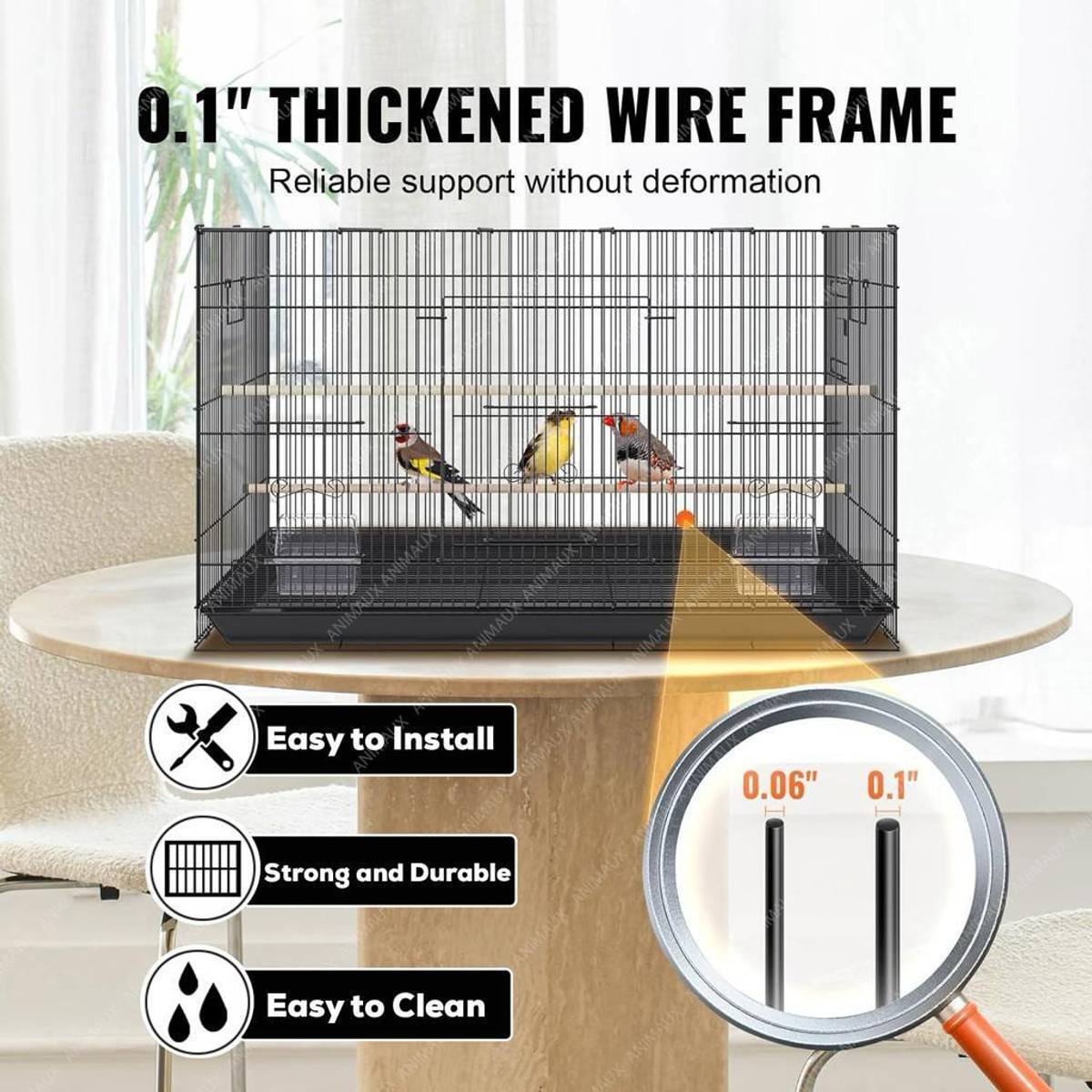 Animaux 18 Inch (1.5 Feet ) 45Cm Black Birds/Rabbit Cage with Food, Water Cups & Perches Bird, Rabbit, Hamster Cage — photo 4