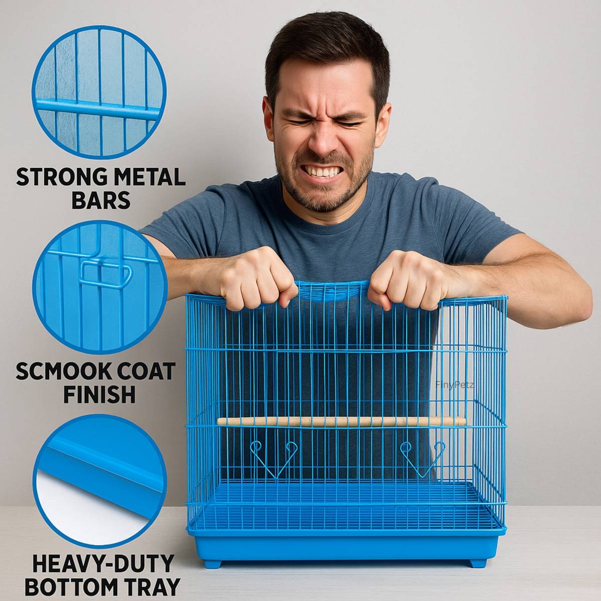 FinyPetz 18" Blue Bird Cage 1.5 Ft for Budgie Lovebird Parrot Bird Cage — photo 2