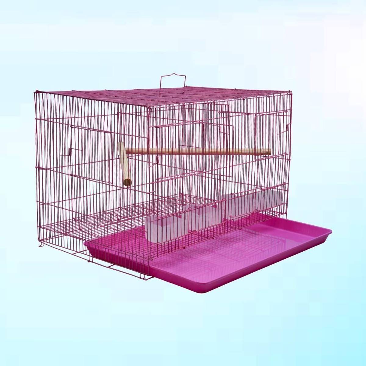 HARA ENTERPRISES 2 Ft Partition pink Bird Cage for Budgies, Finches, Lovebirds & Free Toys Bird Cage